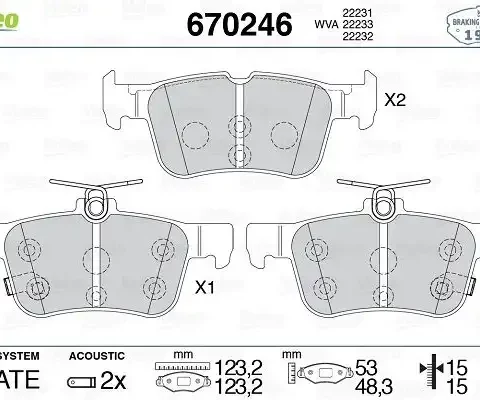 fren disk balata arka valeo 670246