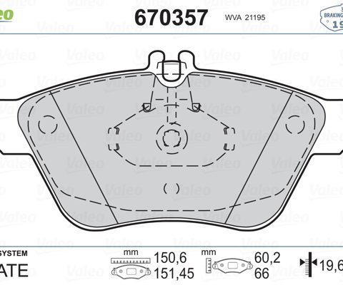 BRAKE PAD WVA21195 670357 050